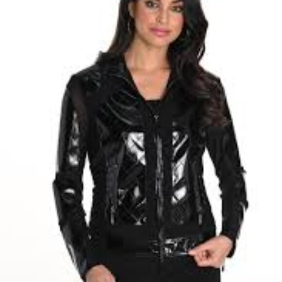 243481U Polyurethane Black Leather Look Jacket by FRANK LYMAN